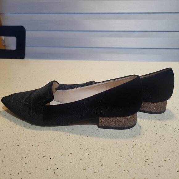 Black Velvet Loafers Ladies Size 8 Cole Haan Marlee Skimmer Flats - Picture 7 of 12